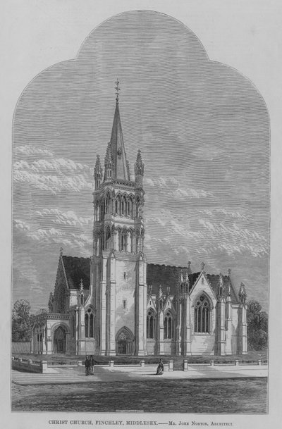 Église du Christ, Finchley, Middlesex (gravure) - English School