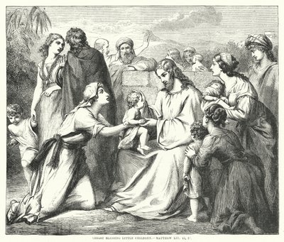 Le Christ bénissant les petits enfants, Matthieu XIX - English School
