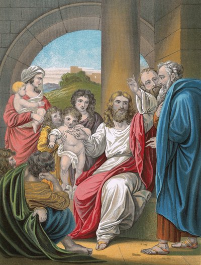 Christ bénissant les petits enfants - English School