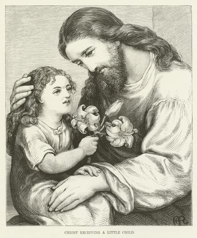 Christ recevant un enfant - English School