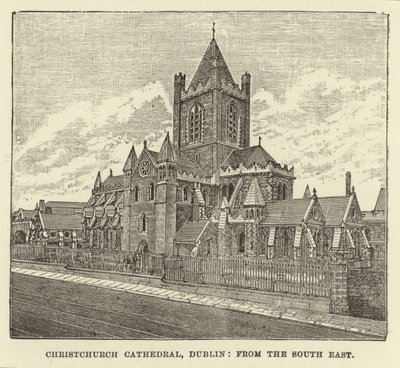 Cathédrale de Christchurch, Dublin, depuis le sud-est - English School