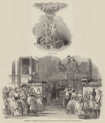 Baptême du prince Arthur, dans la chapelle royale, au palais de Buckingham (gravure) - English School