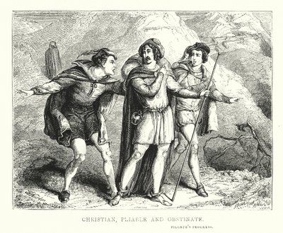 Christian, Pliable et Obstiné (gravure) - English School
