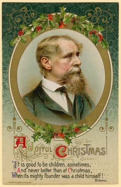 Carte de Noël, avec Charles Dickens - English School