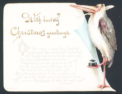 Carte de Noël avec cigogne - English School