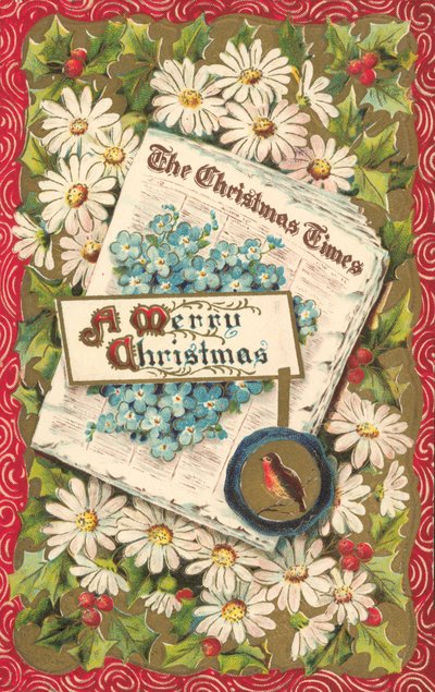 Journal de Noël, carte de vœux de Noël, fin du XIXe ou début du XXe siècle - English School