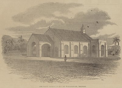 Église récemment construite à Vizianagram, Madras (gravure) - English School