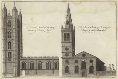 Église St Mary Aldermary dans Bow Lane et église St Margaret Pattens dans Little Tower Street, Londres - English School