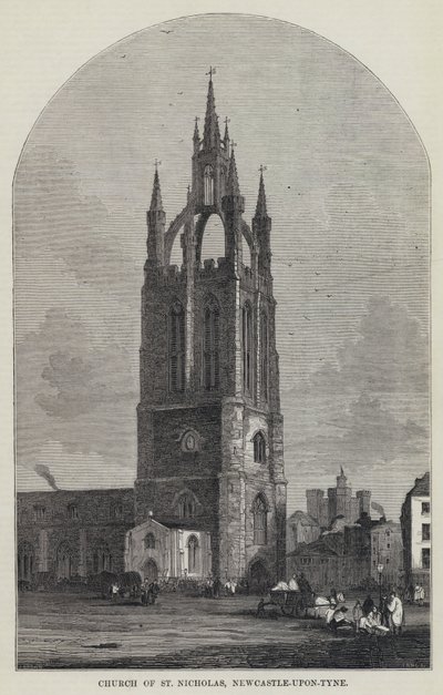 Église Saint-Nicolas, Newcastle-upon-Tyne (gravure) - English School