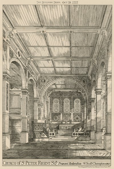 Église Saint-Pierre, Regent Square, Londres, restauration proposée - English School