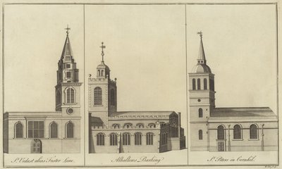 Églises de St Vedast, Foster Lane, Allhallows, Barking et St Peter dans Cornhill, Londres - English School