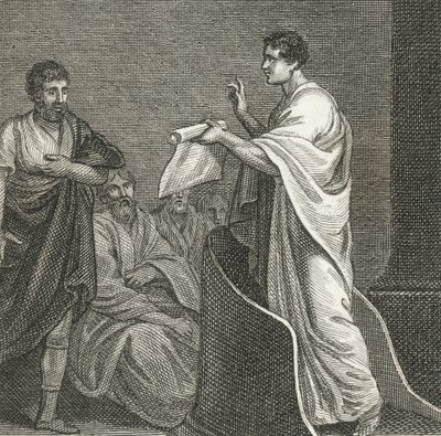 Cicéron accusant Catilina au Sénat - English School