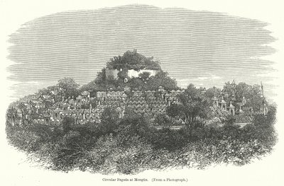 Pagode circulaire à Mengun (gravure) - English School