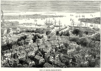 Ville de Boston, Massachusetts (gravure) - English School