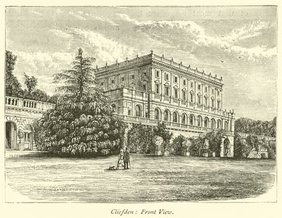 Cliefden, vue de face - English School