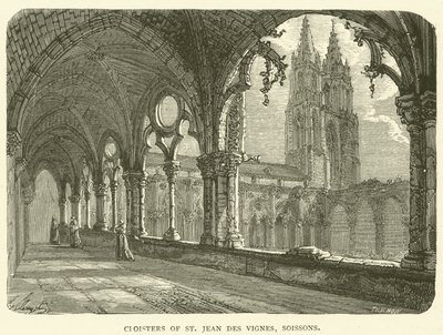 Cloisters of St Jean des Vignes, Soissons (engraving) - English School