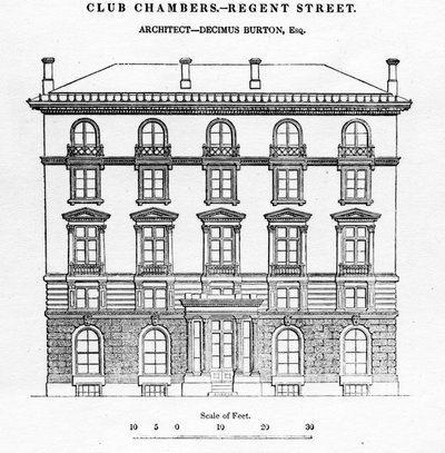 Club Chambers, Regent Street, 1839 - English School