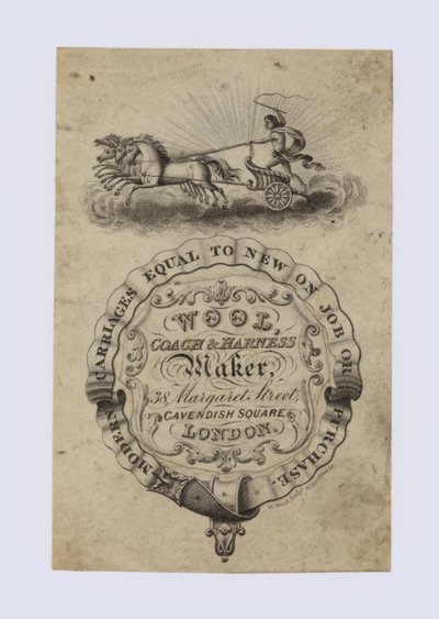 Fabricant de carrosses et harnais, Wool, carte de visite - English School