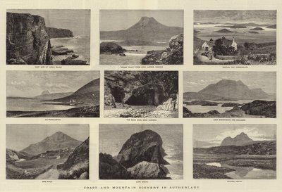 Paysages côtiers et montagneux dans le Sutherland - English School