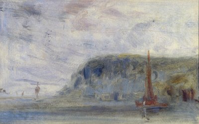 Côte avec falaises et bateaux précédemment attribué à J.M.W. Turner (1775-1851) et aussi attribué à Peter de Wint (1784-1849) - English School