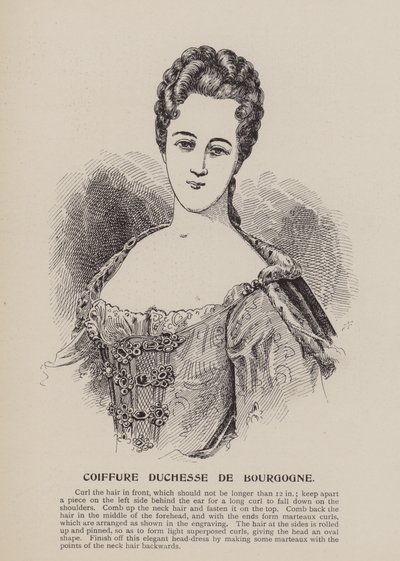 Coiffure Duchesse de Bourgogne (engraving) - English School