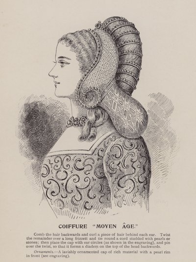 Coiffure "Moyen Age" (engraving) - English School