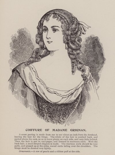 Coiffure de Madame Grignan (gravure) - English School