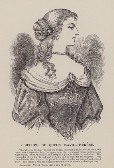 Coiffure de la reine Marie-Thérèse (gravure) - English School