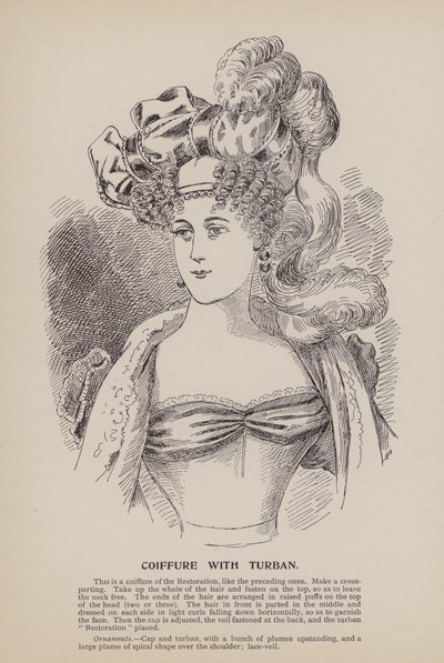 Coiffure avec turban (gravure) - English School
