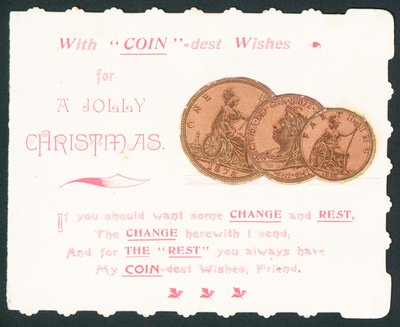 Pièces de monnaie, Carte de Noël - English School