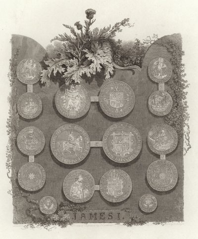 Pièces de monnaie du roi Jacques I - English School