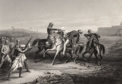 Colonel John Platt tué par les mutins à Mhow, 1er juillet 1857, de 