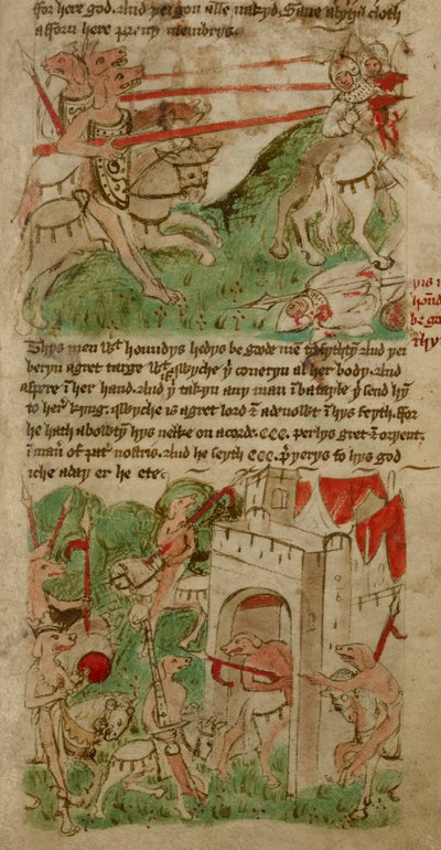 Dessins colorés représentant les Cynocéphales de l