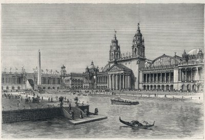 Exposition universelle de Chicago 1893 : le hall des machines - Gravure de 1893 dans « The Graphic » - English School