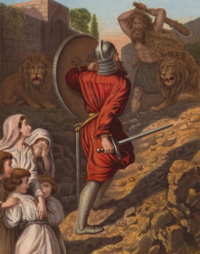 Combat entre Grand-Cœur et Géant Grim - English School