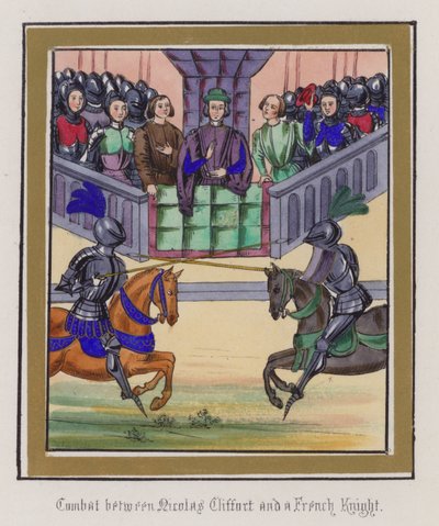 Combat entre Nicholas Clifford et un chevalier français - English School