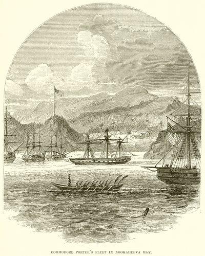 Flotte du commodore Porter dans la baie de Nookaheeva - English School