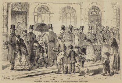 Conduite des charges nocturnes au tribunal de police de Marlborough Street (gravure) - English School