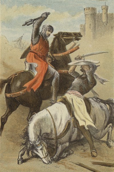 Conflit entre Godefroy de Bouillon et le Sarrasin, à Antioche - English School