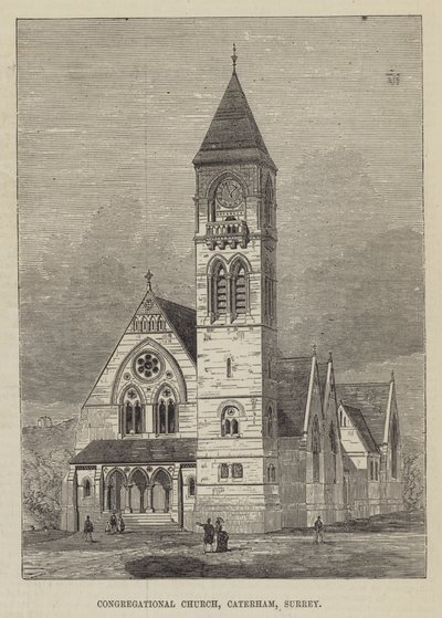 Église congrégationaliste, Caterham, Surrey (gravure) - English School