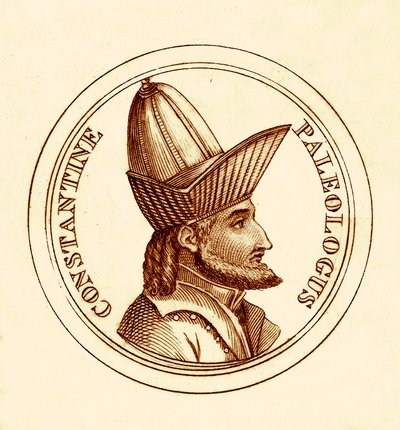 Constantin Paléologue, illustration du Dictionnaire Historique Universel par George Crabb, publiée en 1825 - English School