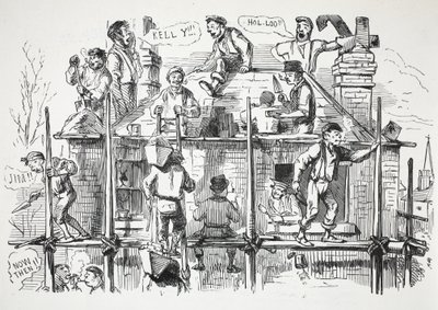 Travailleurs de la construction, illustration de Punch - English School