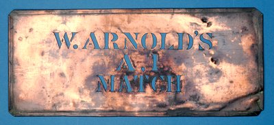 Pochoir en cuivre de W. Arnolds A,1 Match - English School