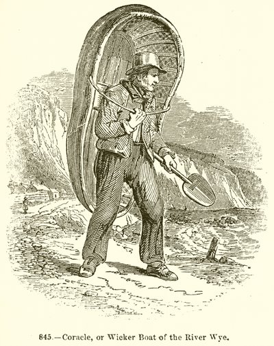 Coracle, ou bateau en osier de la rivière Wye - English School