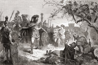 Coriolan revient en ennemi à Rome après son exil, de Ward and Lock