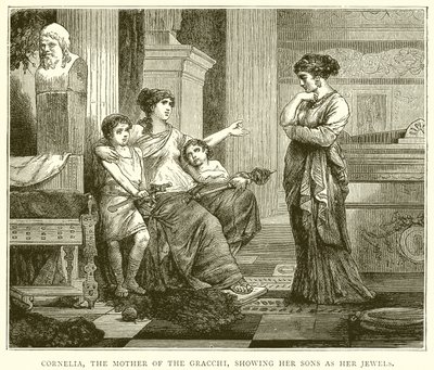 Cornélie, la mère des Gracques, montrant ses fils comme ses bijoux - English School