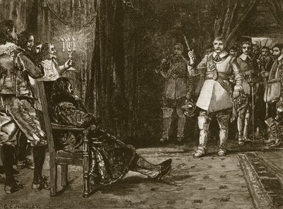 Entrevue du cornet Joyce avec Charles, illustration de Cassells Illustrated History of England - English School