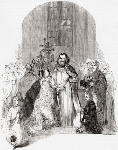 Couronnement de Henri IV, de Old England: A Pictorial Museum, pub. 1847 - English School