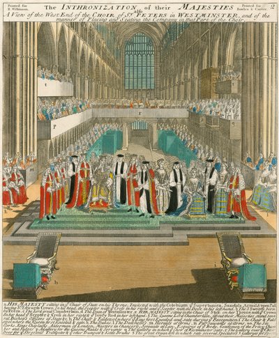 Couronnement du roi Guillaume III et de la reine Marie le 11 avril 1689 - English School