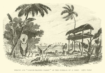 Cadavre et prêtre priant pour le cadavre lors des funérailles d